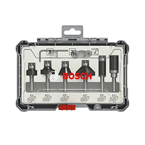 Bosch Kit de Fraises à Araser et de Bordage pour Bois, Ø 1/4 inch