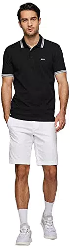 BOSS Paddy Polo en piqué de coton avec col et poignets rayés