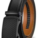 BULLIANT Ceinture en Cuir Véritable pour Hommes, Modèle à Cliquet Réglable