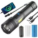 DARKFANG Lampe de Poche Tactique EDC Rechargeable 2000 Lumens pour Camping et Randonnée