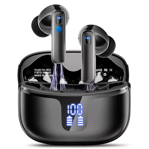 Ecouteurs Bluetooth 5.3 avec 4 micros ENC, 40h d'autonomie, étanchéité IP7