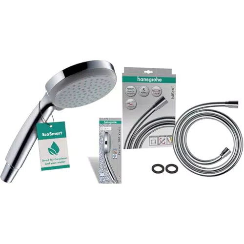 Hansgrohe Croma 100 - Pommeau de douche économique avec flexible Isiflex 1,25 m