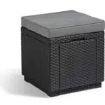 Keter Allibert Tabouret Cube avec Espace de Rangement et Couvercle Amovible