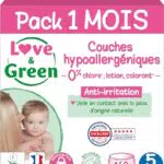 Couches Taille 4 - Pack 1 Mois +Love & Green BIO Cotons Maxi Carrés x70