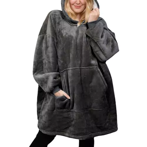 Michorinee Sweat à Capuche Portable en Sherpa pour Adultes et Adolescents