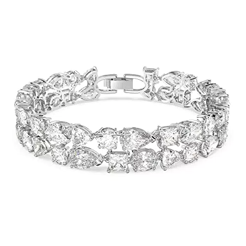 Swarovski Bracelet Tennis Deluxe en métal rhodié