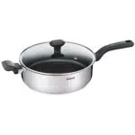 Tefal Sauteuse Comfort Max 26 cm en acier inoxydable avec couvercle en verre