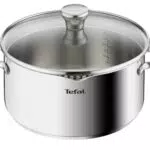Tefal Duetto A7054265 Faitout Induction en Acier Inoxydable avec Couvercle Filtrant