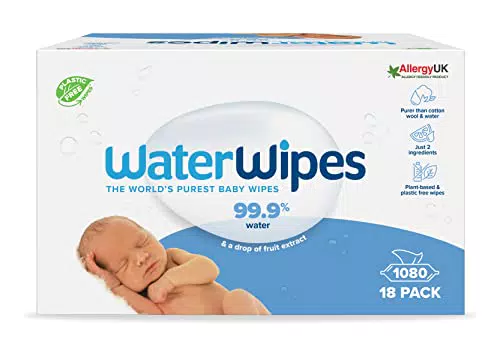 WaterWipes Lingettes Bébés Originales Exemptes de Plastique, Non Parfumées