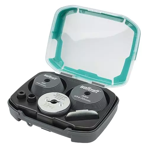 Wolfcraft 5953000 - Coffret de guides de perçage pour scies cloches, 35-70 mm