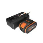 WORX Kit de Démarrage Batterie Lithium 20V 4Ah et Chargeur Rapide Powershare