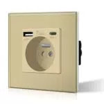 Prise Murale BSEED 2 Gang Verre Trempé 16A 240V Norme Française