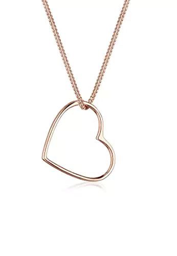 Elli Collier Pendentif Coeur en Argent Sterling 925 Filigrane