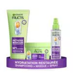GARNIER FRUCTIS - Méthode Boucles - Routine Cheveux Bouclés - Shampooing + Masque + Spray - Acide Hyaluronique & Beurre De Karité - Sans Silicone