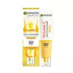 Garnier SkinActive - Fluide Anti-Taches & Anti-UV Quotidien - Invisible - SPF 50+ - Protège & Réduit les Taches - Soin Visage Enrichi en Vitamine C - Tous Types de Peau - 40 ml