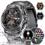 LIGE Militaire Montre Connectée Homme, 1.43” AMOLED Smartwatch Homme avec Appel Bluetooth pour Android iOS 123+ Sportifs