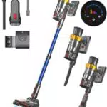Lutranstra Akku Staubsauger, 45000Pa/550W/70Mins Staubsauger Kabellos mit Smart Display