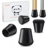 Meldel Protection Pied de Chaise Très Petit 24 pièces - Protecteur de Sol en Silicone Noir - Patins pour Chaises en Silicone avec Feutre épaissi，Élimine Le Bruit et résiste aux Rayures