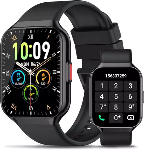 Montre Connectée Homme Femme avec Appel Bluetooth, 1.96" HD Smartwatch