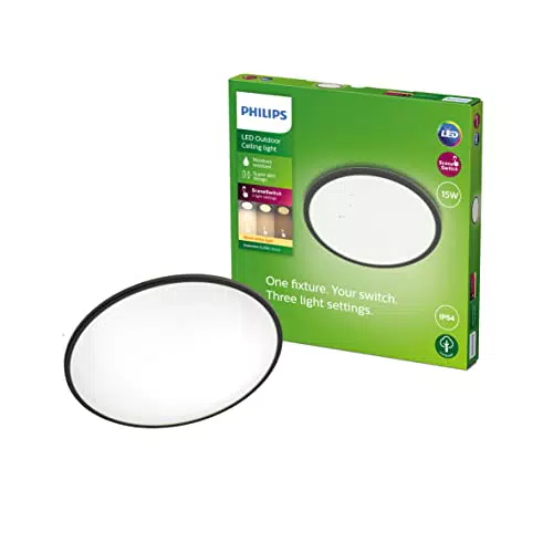 Plafonnier extérieur PHILIPS LED Superslim 15W Résistant à l'eau IP54