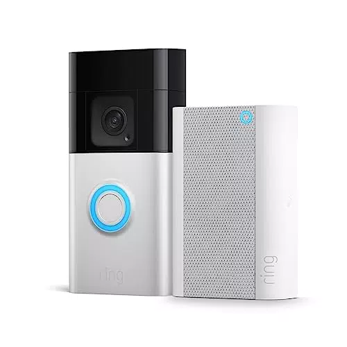 Ring sonnette vidéo Plus sans fil + Chime, Caméra sonnette vidéo sans fil à installer soi-même avec vidéo HD 1536p