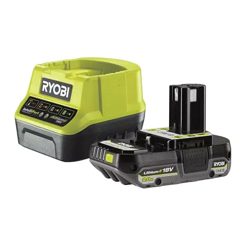 Ryobi - Batterie 18 V ONE+ 2, 0 Ah lithium-Ion avec Indicateur de Niveau de Charge - Adaptée avec les Outils ONE+ Rétro-Compatible - Garantie 3 Ans - Grande Autonomie et Performance - RB18L20