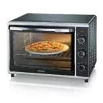 SEVERIN Four posable XXL à Chaleur Tournante 60 L avec pierre à pizza et tournebroche 2 200 W design simple et élégant