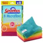 Spontex Microfibre Collection - Microfibres Multi-usages - 8 Chiffons de Nettoyage en Microfibre