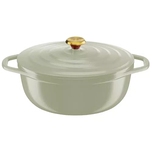 Tefal Cocotte en fonte ovale 30cm, Cocotte légère en fonte d'aluminium