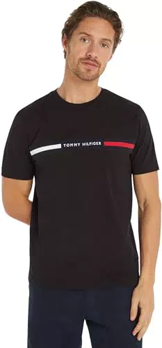 Tommy Hilfiger Men Hilfiger Chest Insert Tee MW0MW36498 Black