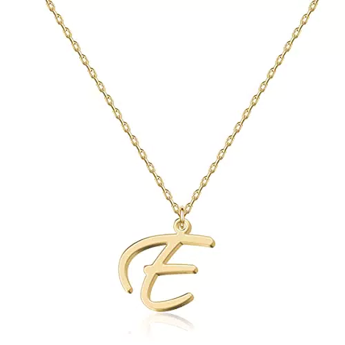 UMAGICBOX Collier élégant lettre initiale E en Plaqué Or 18K pour Femmes - Cadeau d'anniversaire parfait