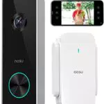 AOSU Sonnette vidéo sans Fil avec Pile, Sonnette sans Fil Exterieur Etanche avec HD 2K