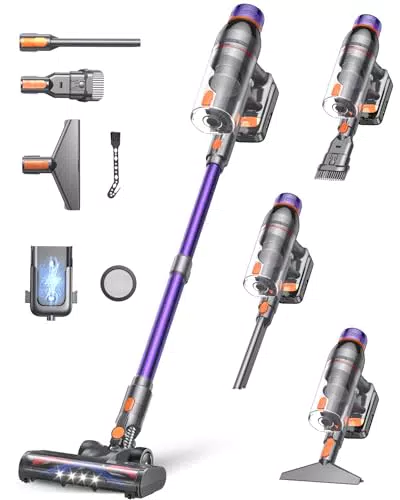 Aspirateur Balai Sans Fil Puissant Rechargeable pour Maison et Voiture