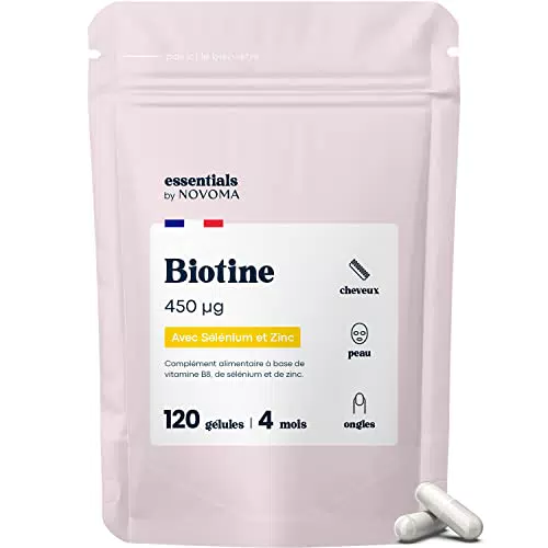 Biotine avec Sélénium et Zinc, Accélère la Pousse des Cheveux