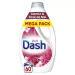 Dash 2en1 Lessive Liquide Jasmin et Rose de Mai, 60 Lavages