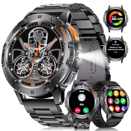 DREMAC Montre Connectée Homme 1,43" AMOLED avec Appels Bluetooth et Moniteur de Sommeil