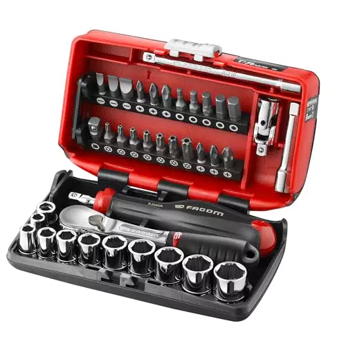 Facom Coffret Douilles 1/4" 6 Pans Métriques RL.NANO1