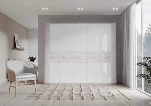 Forte RONDINO Armoire à Portes Battantes avec Étagères et Tringle, 250 cm