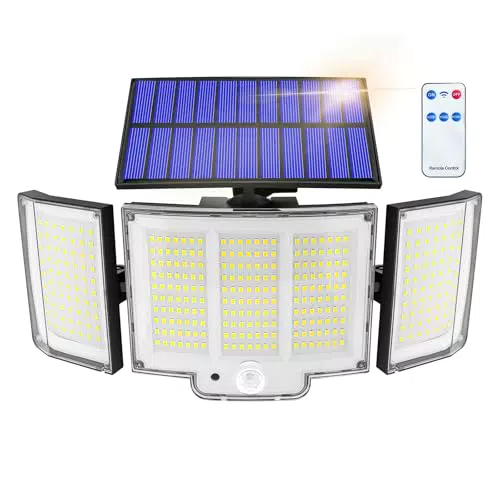 Haokiang Lampe Solaire Extérieure 1500lm IP65 avec Capteur 270° et 3 Modes