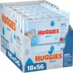 Huggies Lingettes Bébé Pure - 99% d'eau pure, sans parfum, fibres naturelles