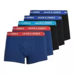 JACK & JONES JacLee Trunks 5 Pack Boxer, Bleu, X-Large Homme