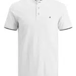 JACK & JONES Jjepaulos Mao Polo SS Noos, Blanc, L Hommes
