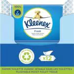 KLEENEX Fresh - Papier Toilette Humide 100% Fibres Naturelles, Sans Plastique