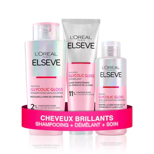 L'Oréal Paris - Routine Capillaire Glycolique pour Cheveux Ternes - Shampooing et Soin