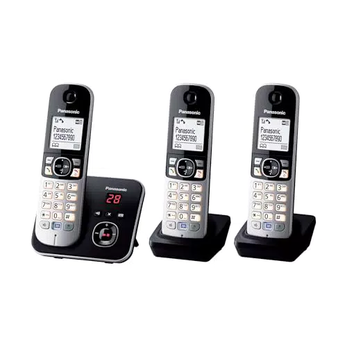 Panasonic KX-TG6823FRB Téléphone Sans Fil DECT avec Répondeur et Mains Libres