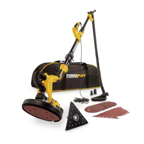 Powerplus Ponceuse de Cloisons Sèches POWX0477 avec Manche Télescopique et Aspirateur