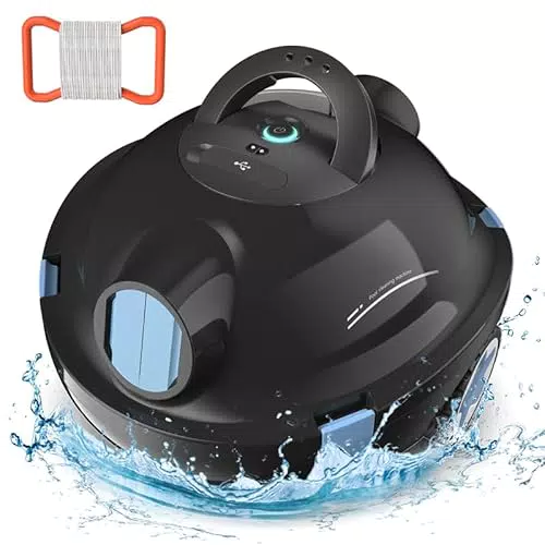 Robot nettoyeur de piscine sans fil automatique - Aspiration puissante, 90 min d'autonomie