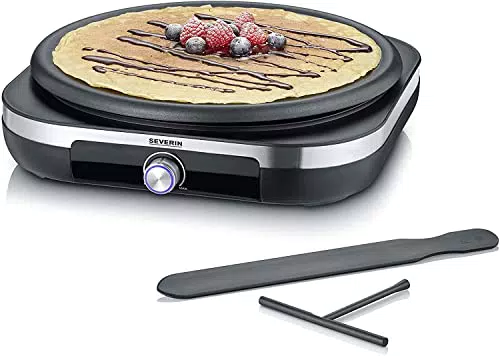 SEVERIN Crêpière 1500 W avec spatule et répartiteur de pâte, modèle CM 2199