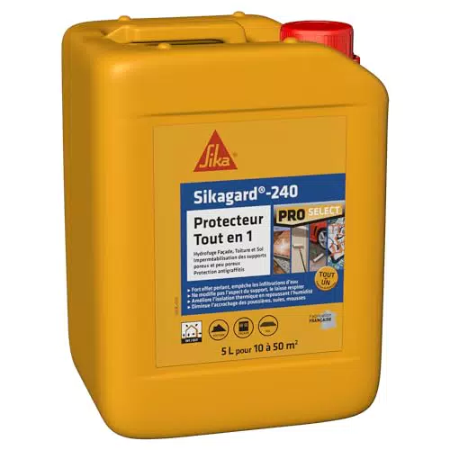Sikagard 240 Protecteur Tout-en-1 Hydrofuge Professionnel 2L & Mastic Silicone Neutre 300ml