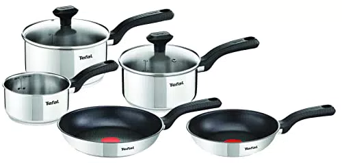 Tefal Casseroles et Poêles Induction, Revêtement Antiadhésif, Inox, Garantie 10 ans